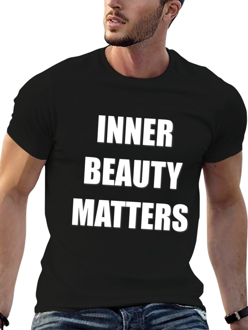 Inner Beauty Matters Black Graphic T-Shirt