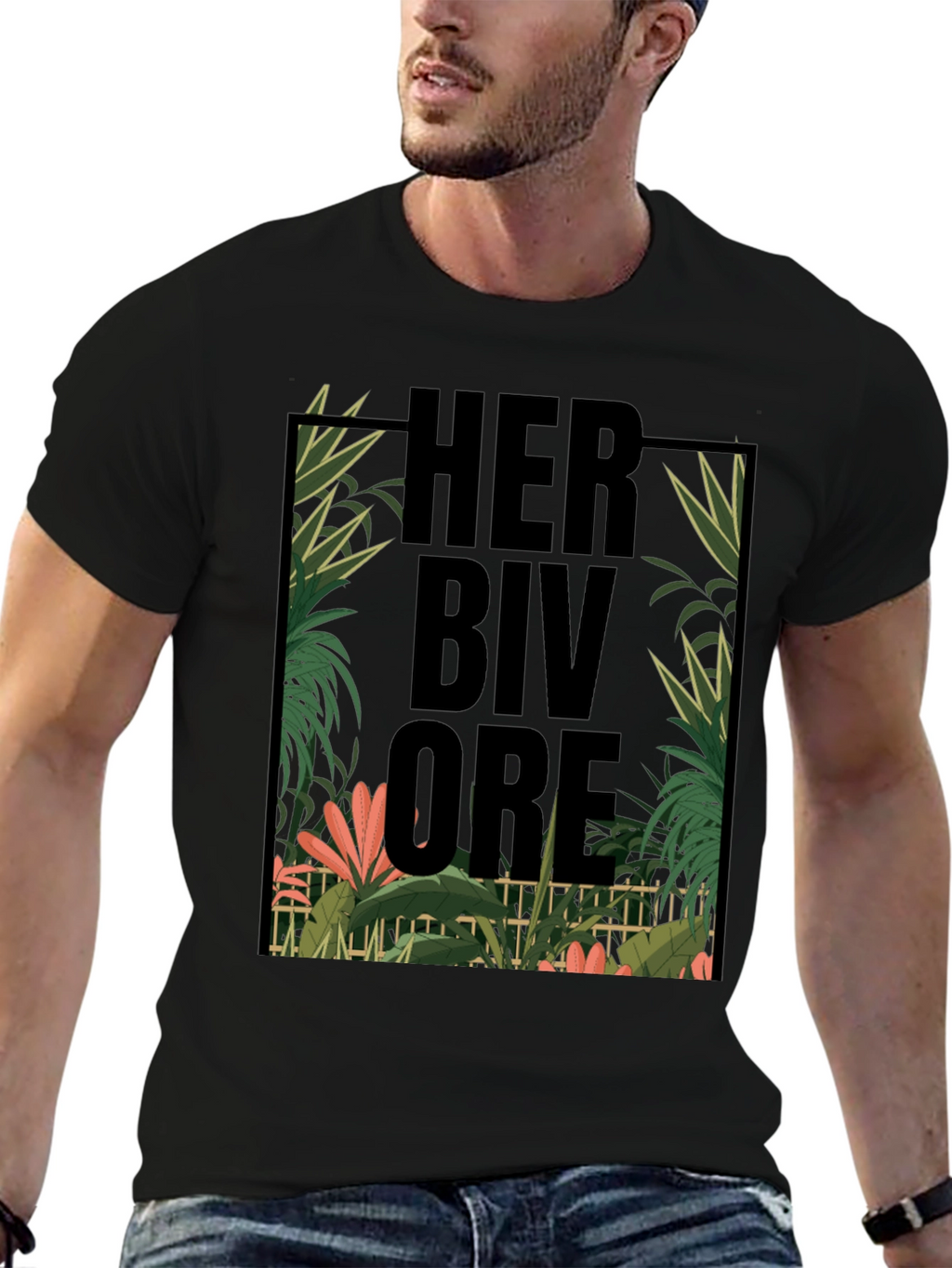 Herbivore Tropical Graphic Black T-Shirt