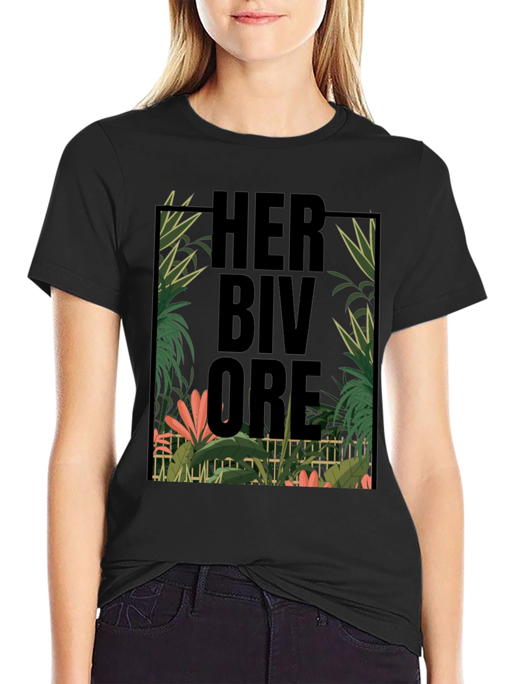 Herbivore Tropical Graphic Black T-Shirt