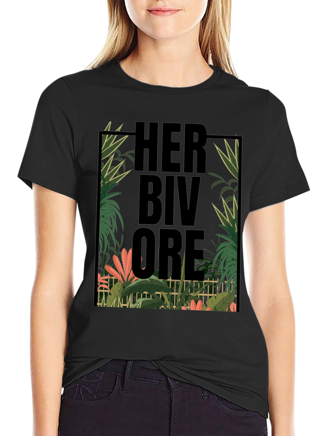 Herbivore Tropical Graphic Black T-Shirt