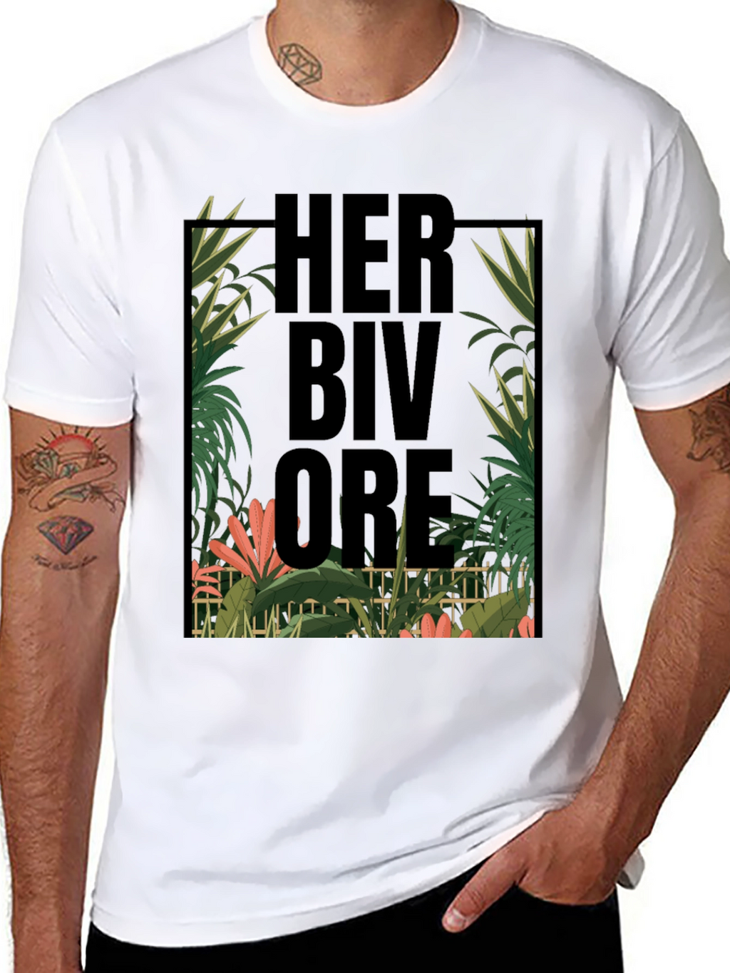 Herbivore Tropical Graphic Black T-Shirt