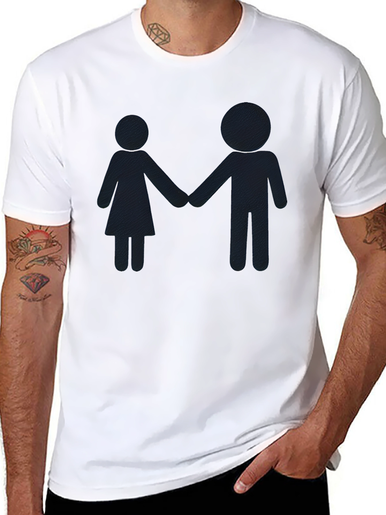Couple Silhouette Black T-Shirt