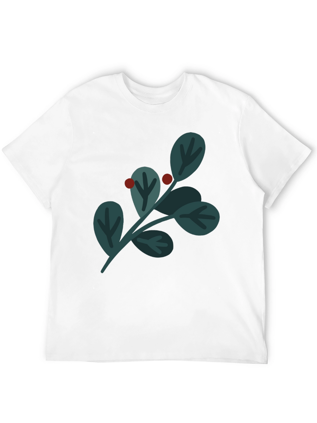Festive Holly Berry Graphic Tee - Black