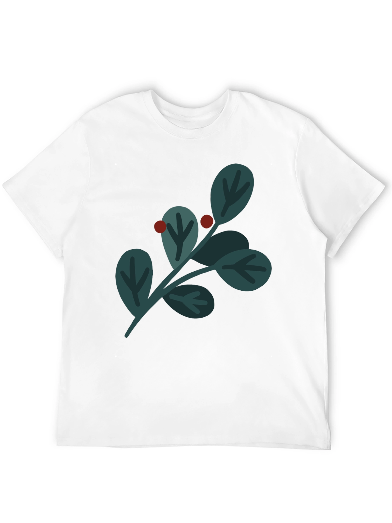 Festive Holly Berry Graphic Tee - Black