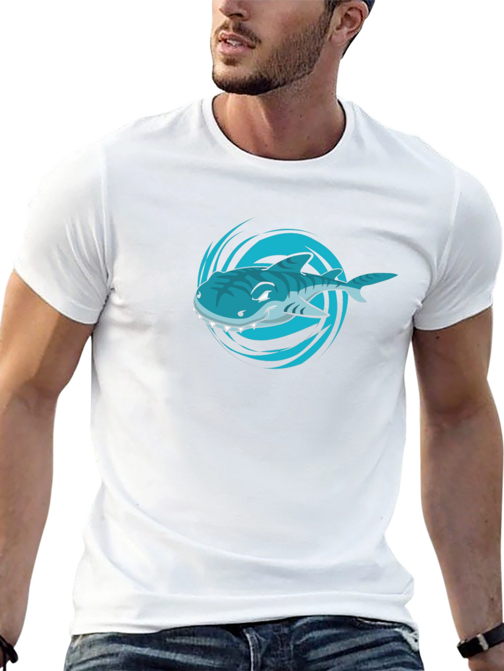 Shark Graphic T-Shirt - Mens Black Tee