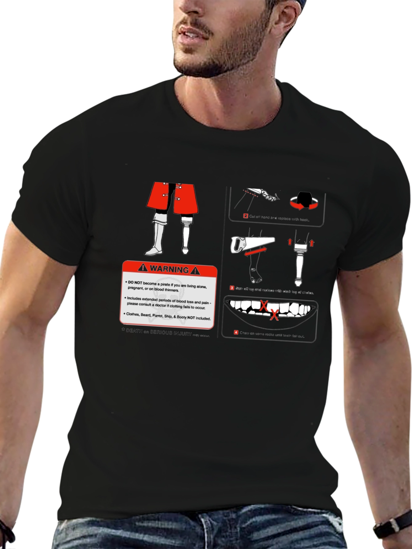 Pirate Warning Graphic T-Shirt