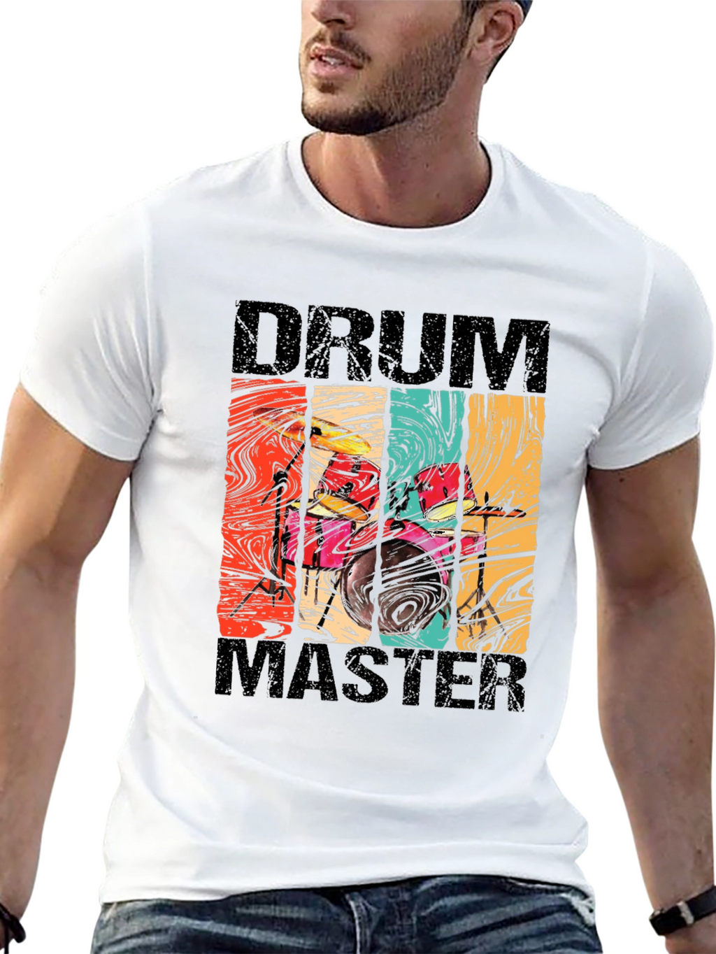Drum Master Retro Style Graphic Tee