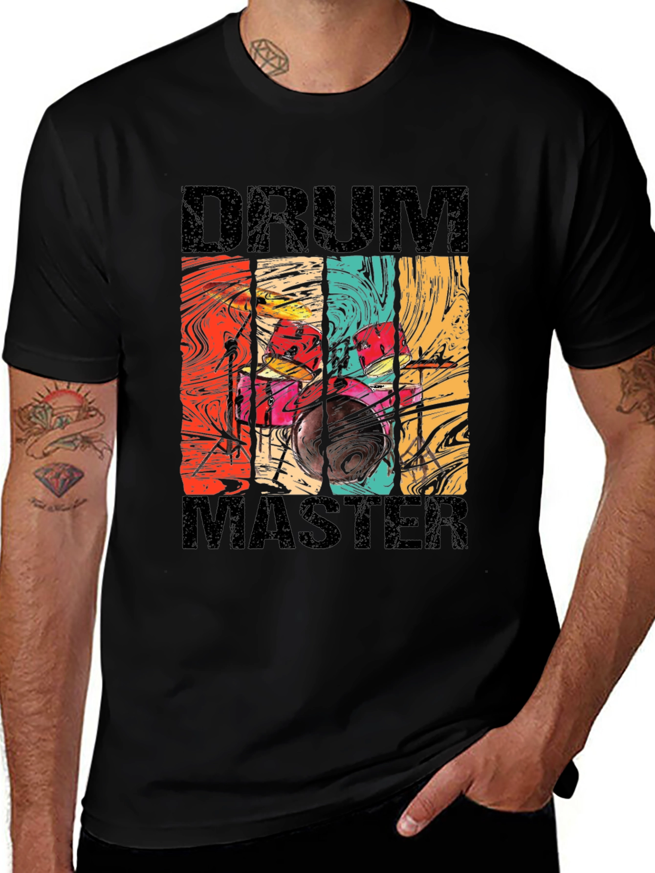 Drum Master Retro Style Graphic Tee