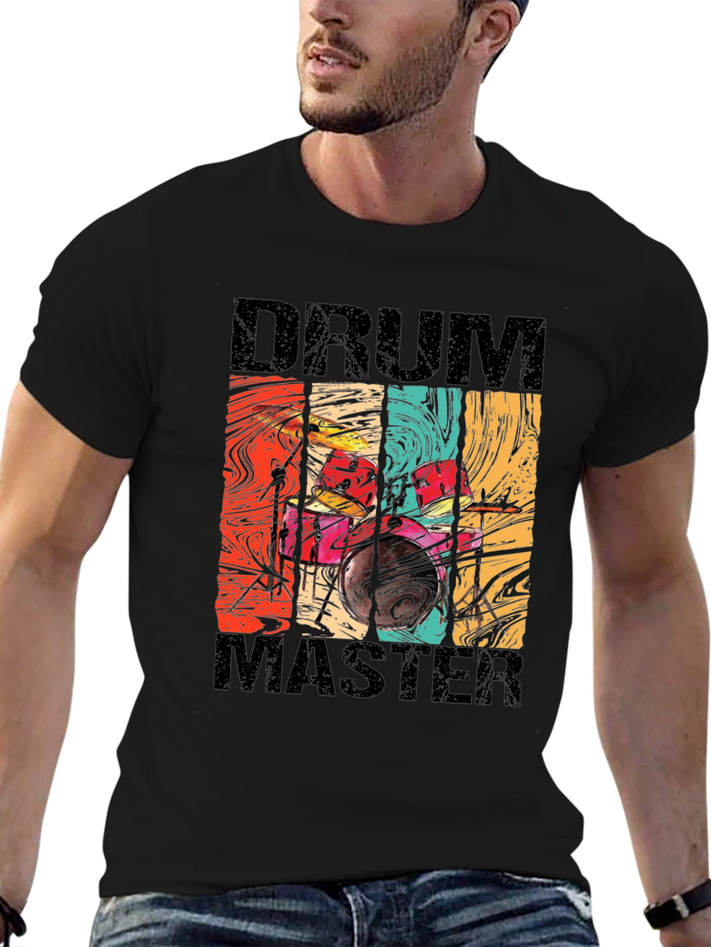 Drum Master Retro Style Graphic Tee