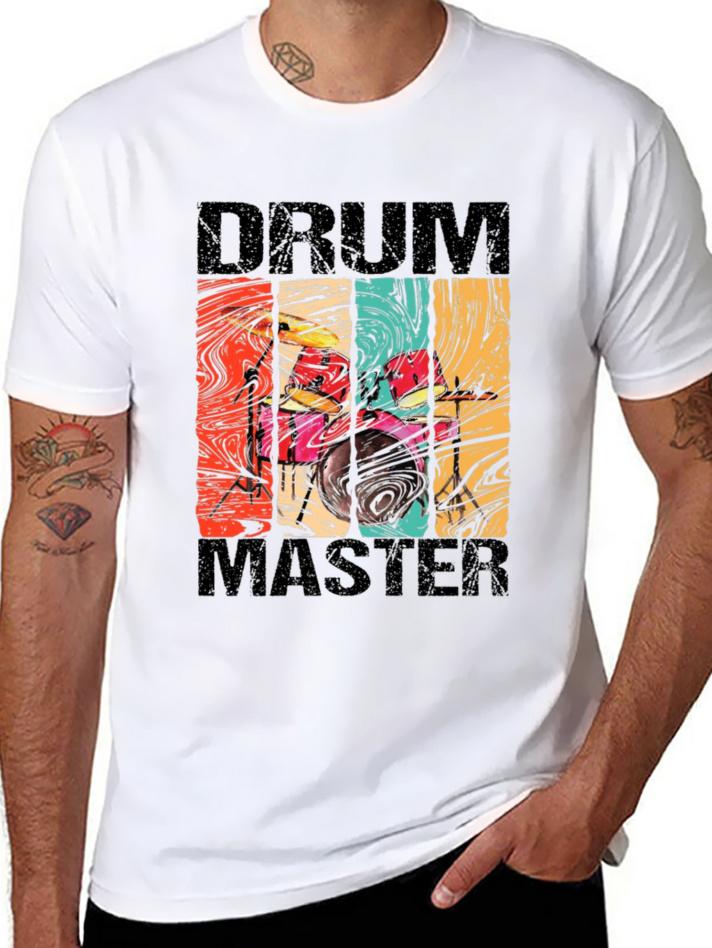 Drum Master Retro Style Graphic Tee