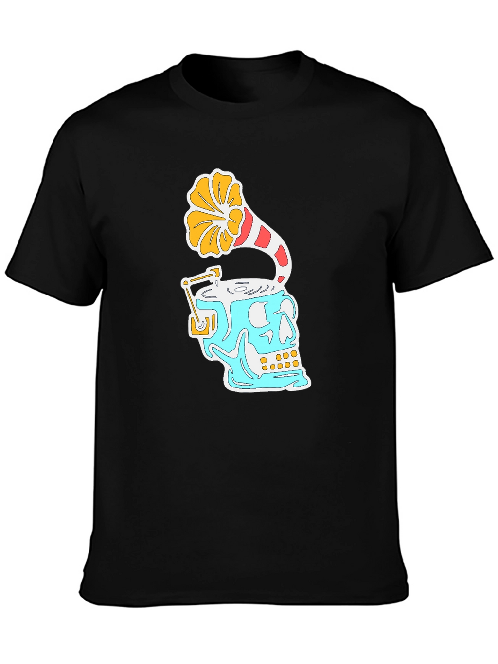 Skull Phonograph Black Graphic Tee