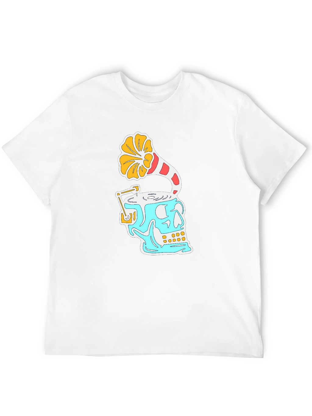 Skull Phonograph Black Graphic Tee