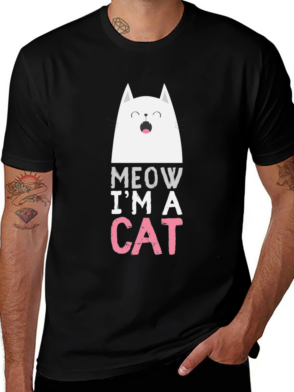 Meow Im A Cat T-Shirt - Funny Graphic Tee