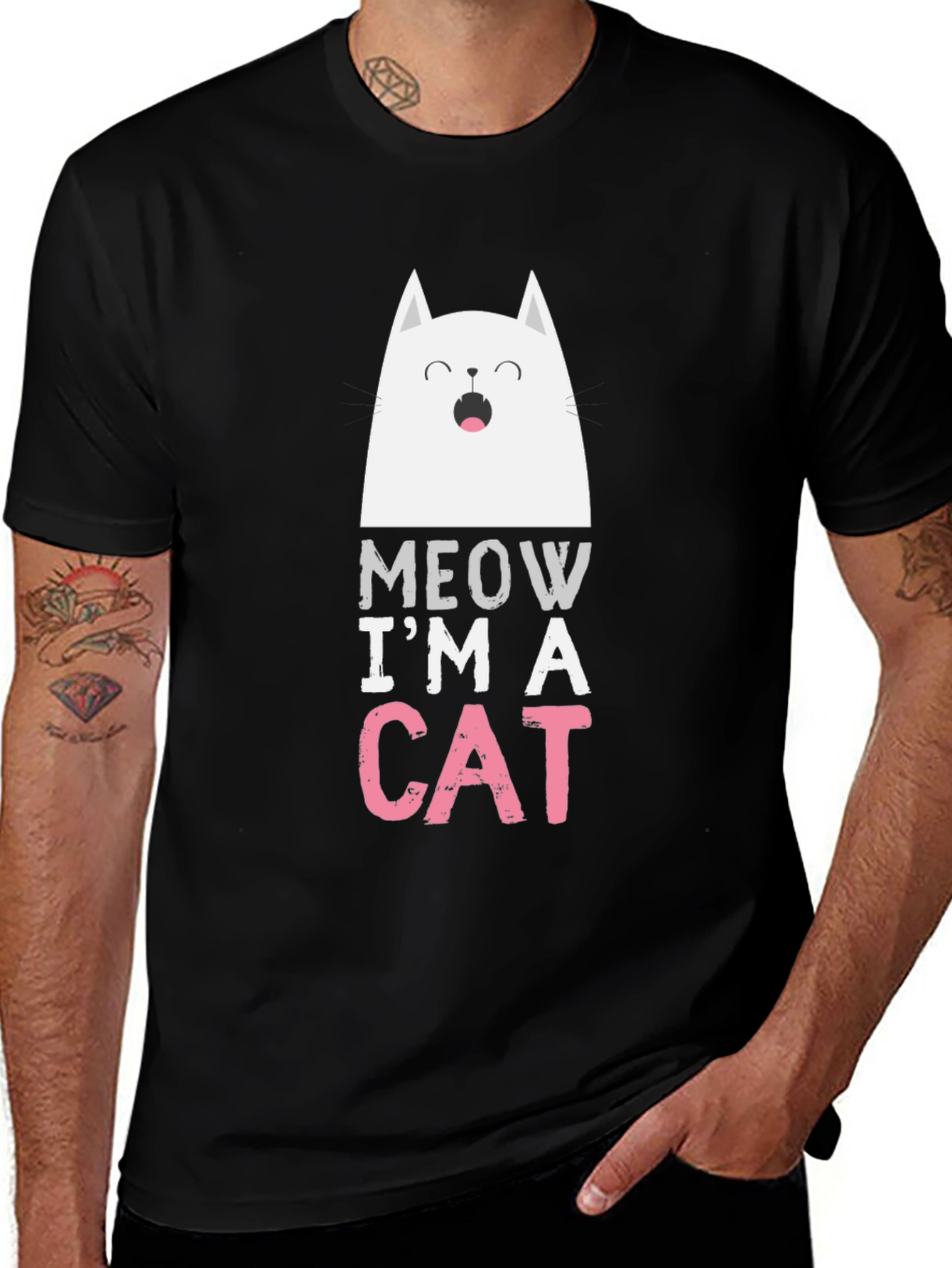 Meow Im A Cat T-Shirt - Funny Graphic Tee