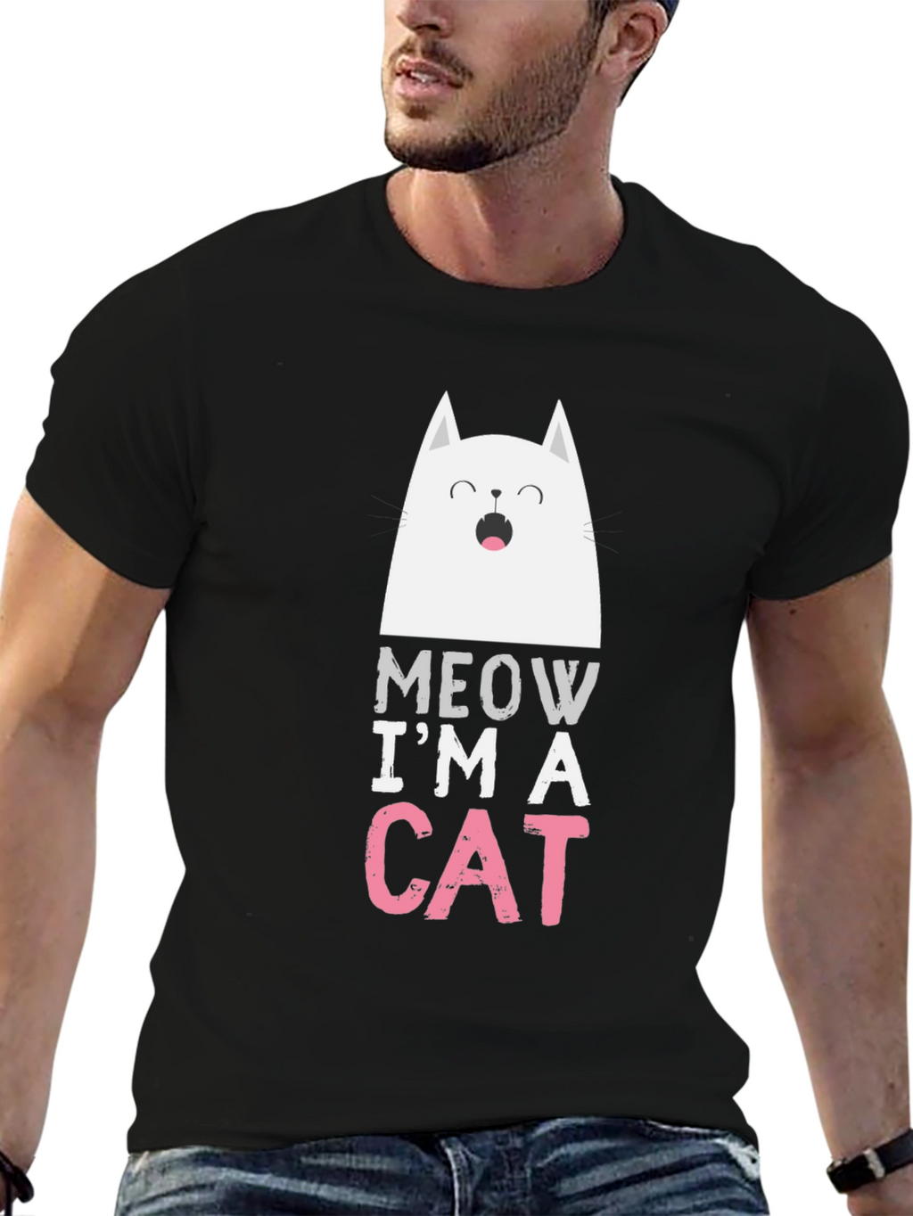 Meow Im A Cat T-Shirt - Funny Graphic Tee