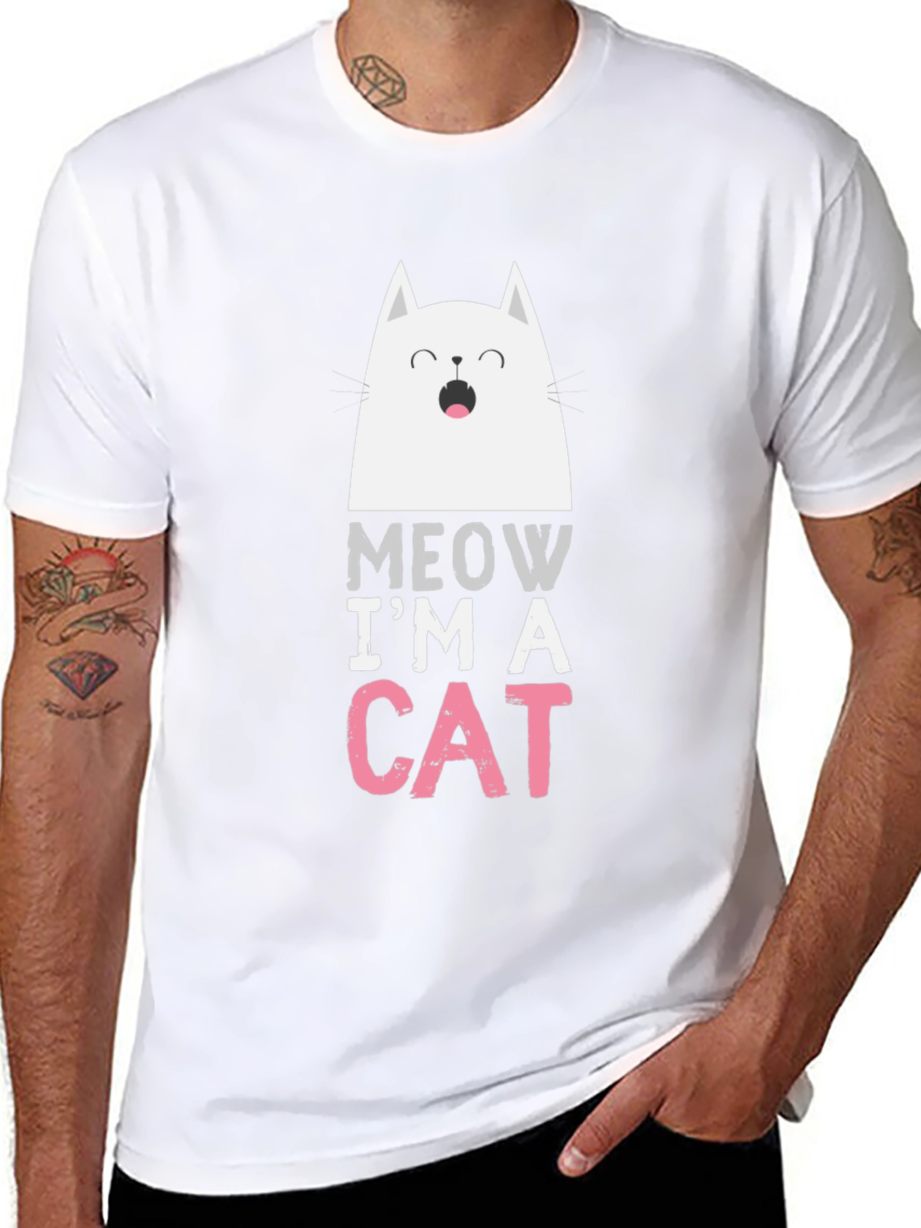 Meow Im A Cat T-Shirt - Funny Graphic Tee