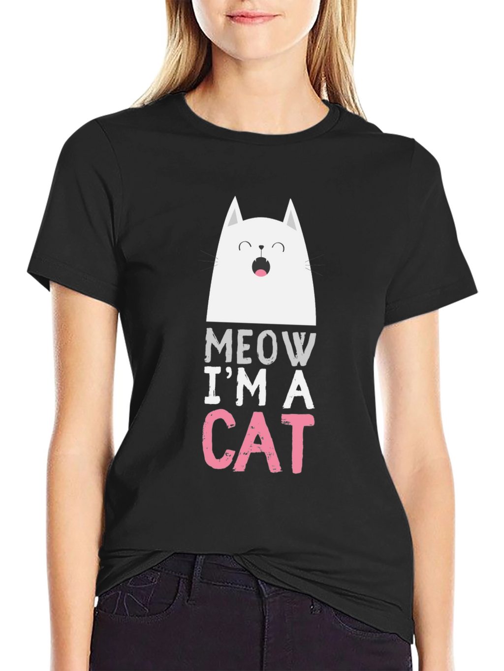 Meow Im A Cat T-Shirt - Funny Graphic Tee