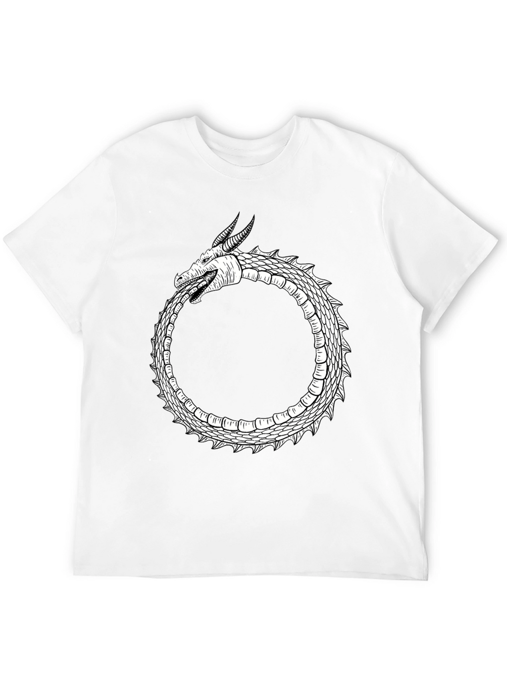 Ouroboros Dragon Graphic Tee - Black Cotton Blend