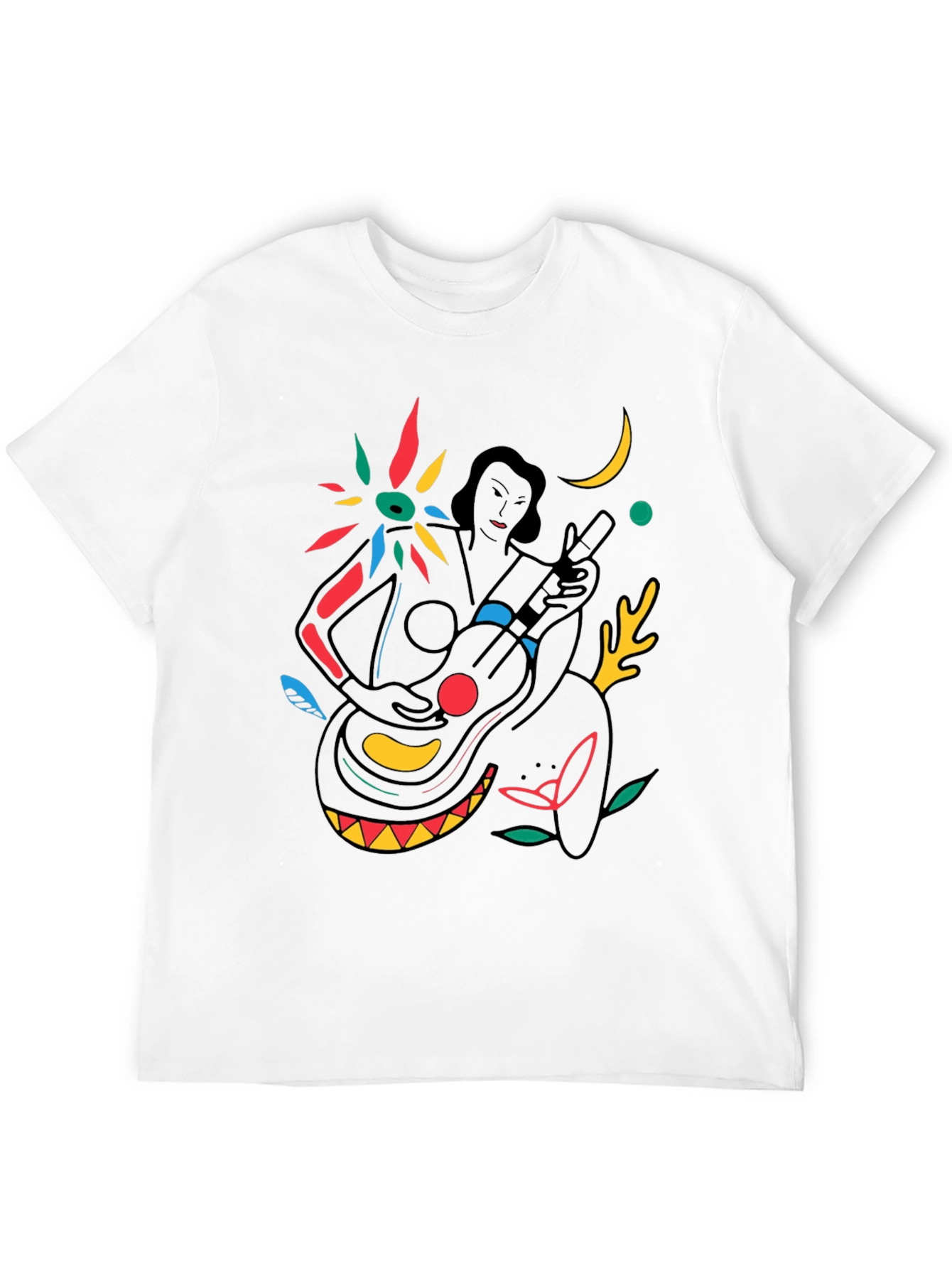 Abstract Musician Graphic Tee - Stylish Black T-Shirt