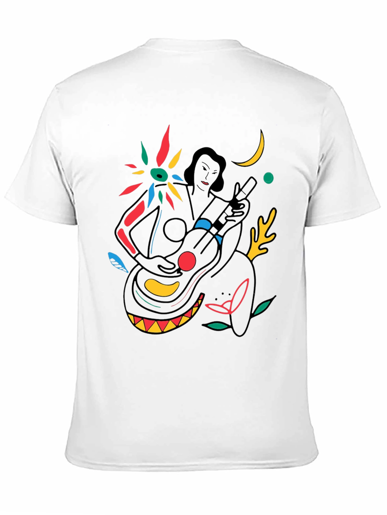 Abstract Musician Graphic Tee - Stylish Black T-Shirt