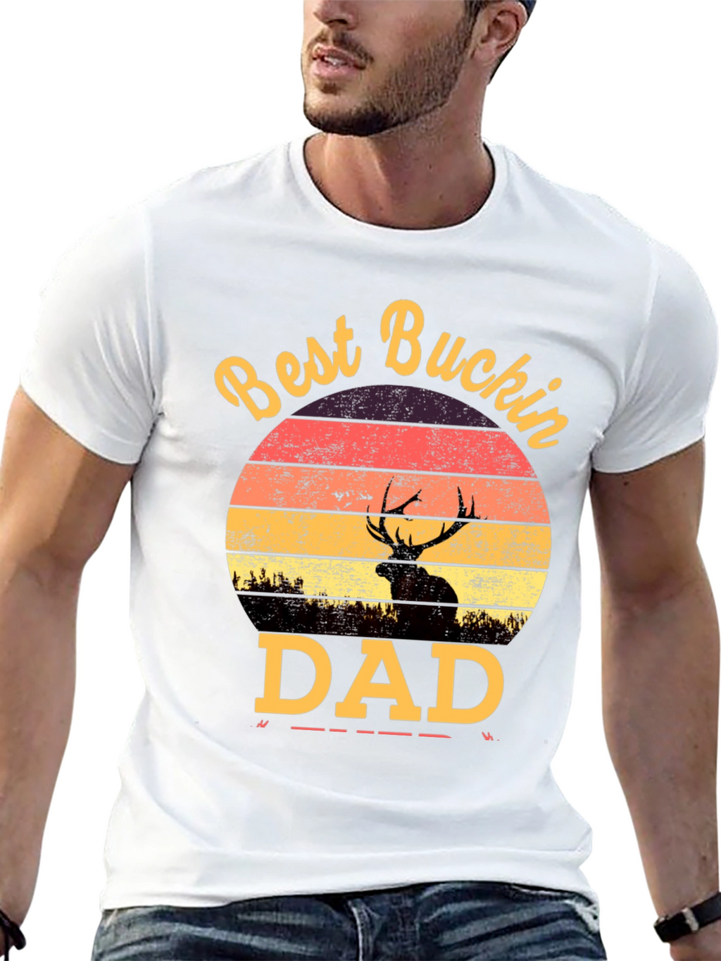 Best Buckin Dad T-Shirt - Hunting Fathers Day Gift