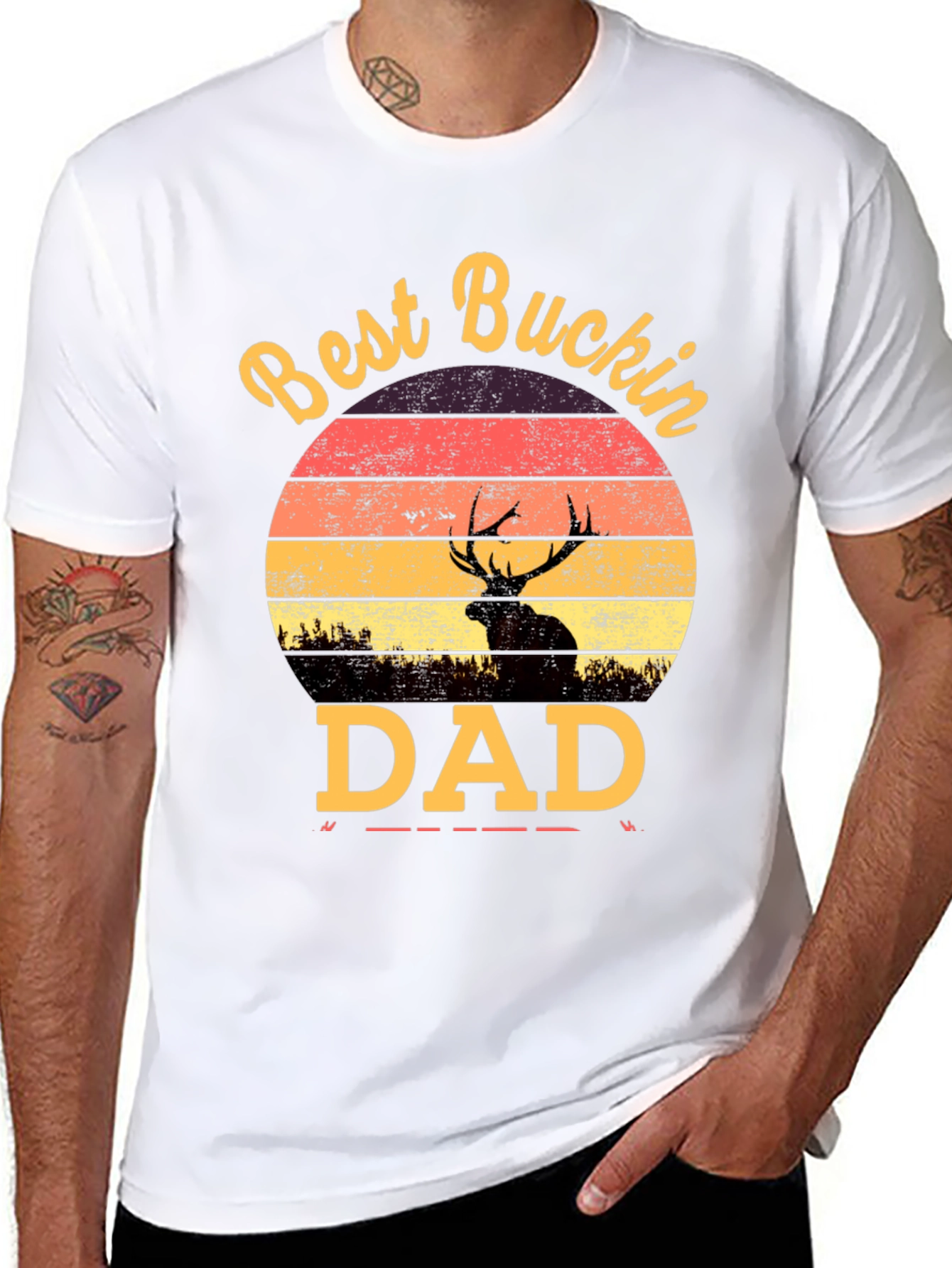 Best Buckin Dad T-Shirt - Hunting Fathers Day Gift
