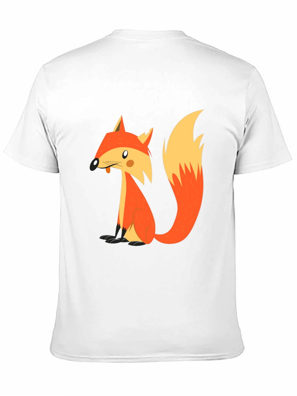 Cartoon Fox Graphic T-Shirt - Black