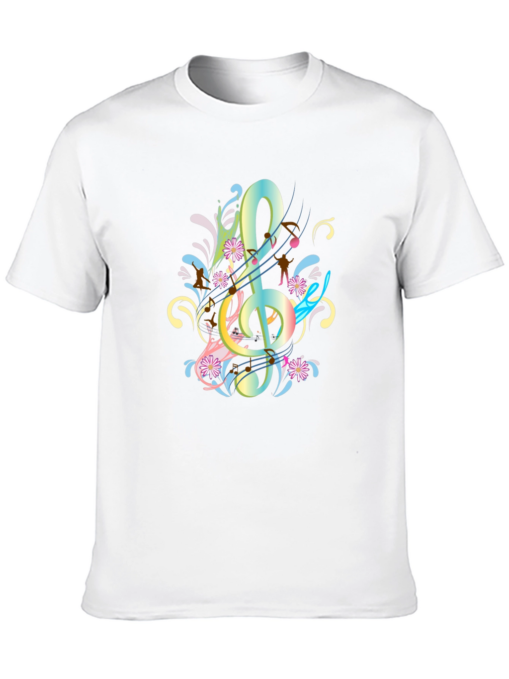 Musical Treble Clef Graphic Tee - Black