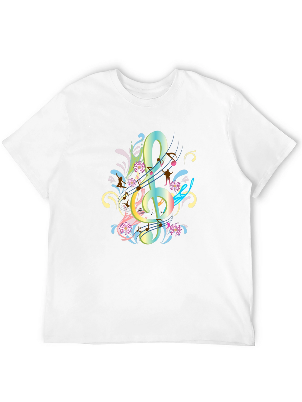 Musical Treble Clef Graphic Tee - Black