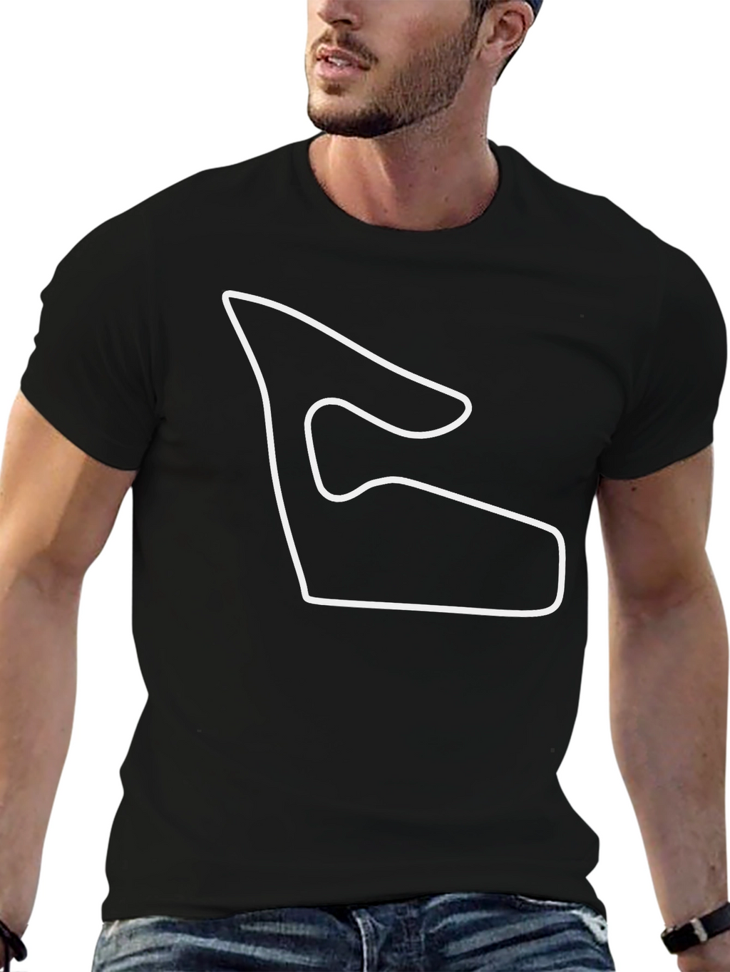 Racing Circuit Outline Black Tee