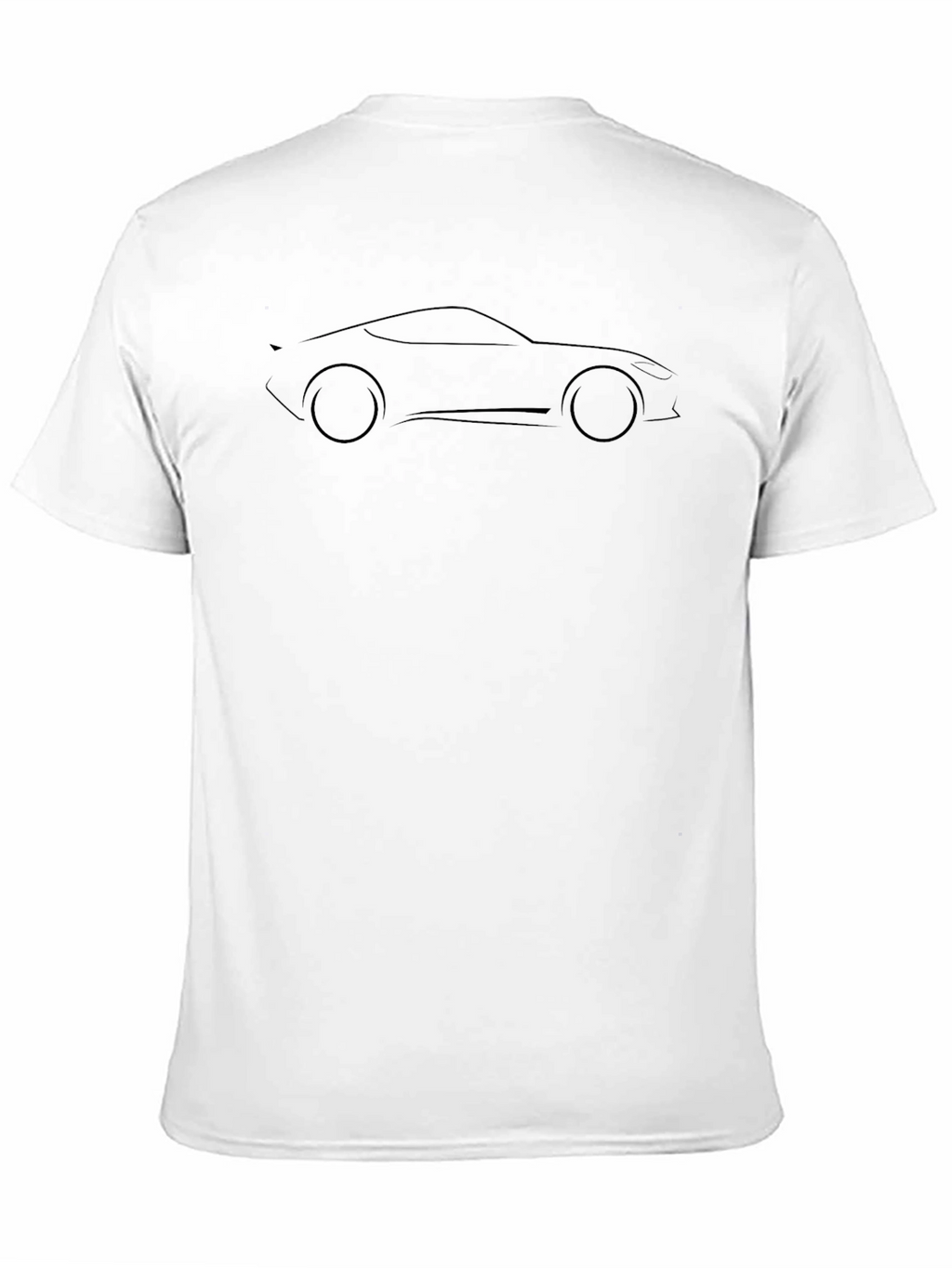 Sleek Car Outline Black T-Shirt