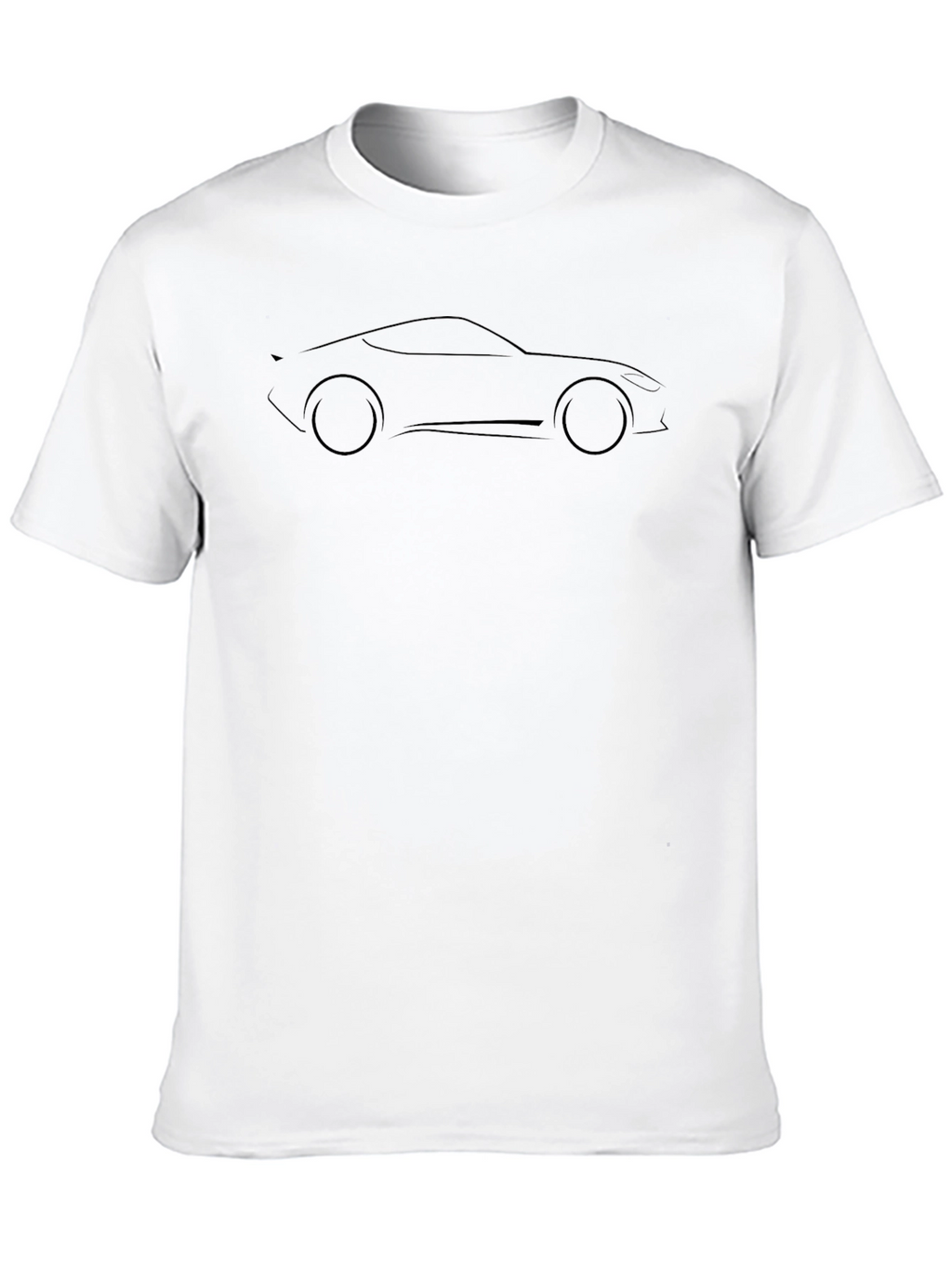 Sleek Car Outline Black T-Shirt
