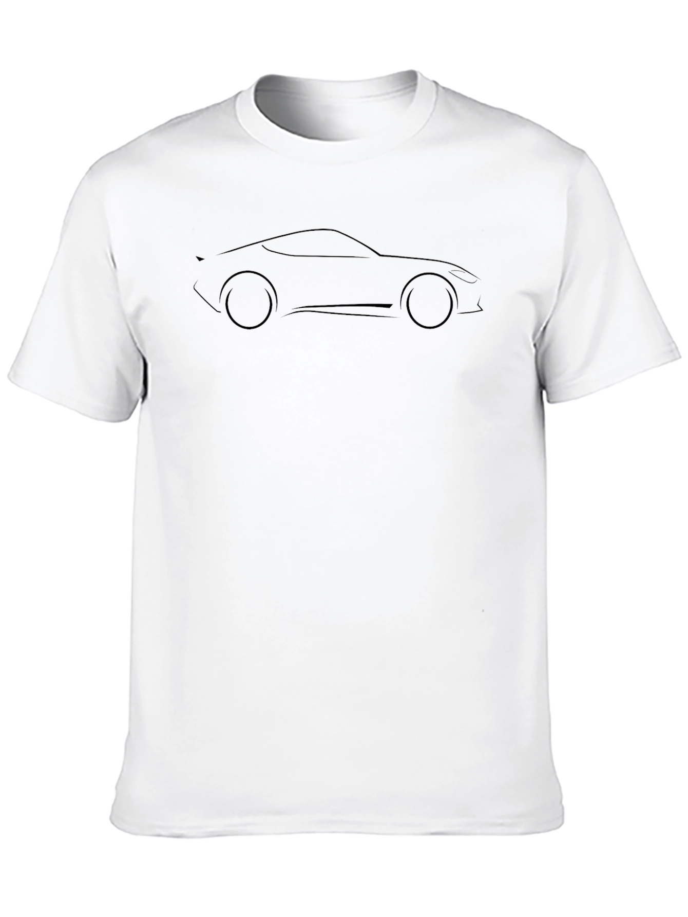 Sleek Car Outline Black T-Shirt