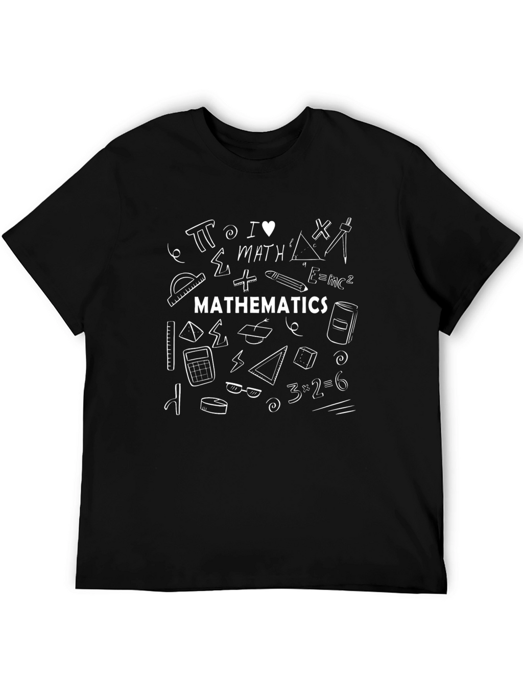 I Love Math Black T-Shirt - Mathematics Tee