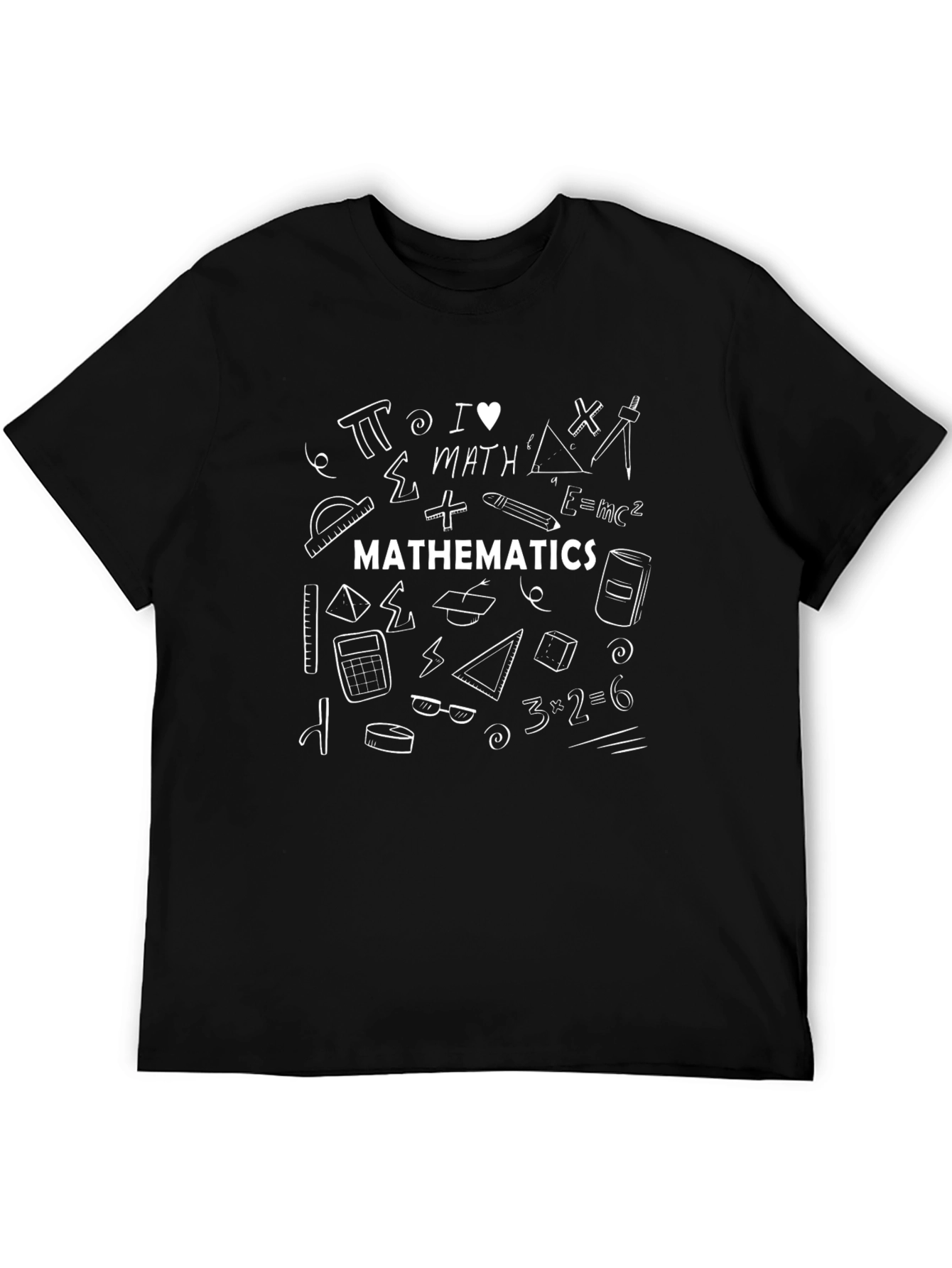 I Love Math Black T-Shirt - Mathematics Tee