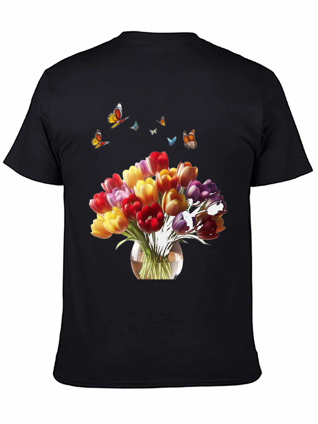 Floral Tulips & Butterflies T-Shirt