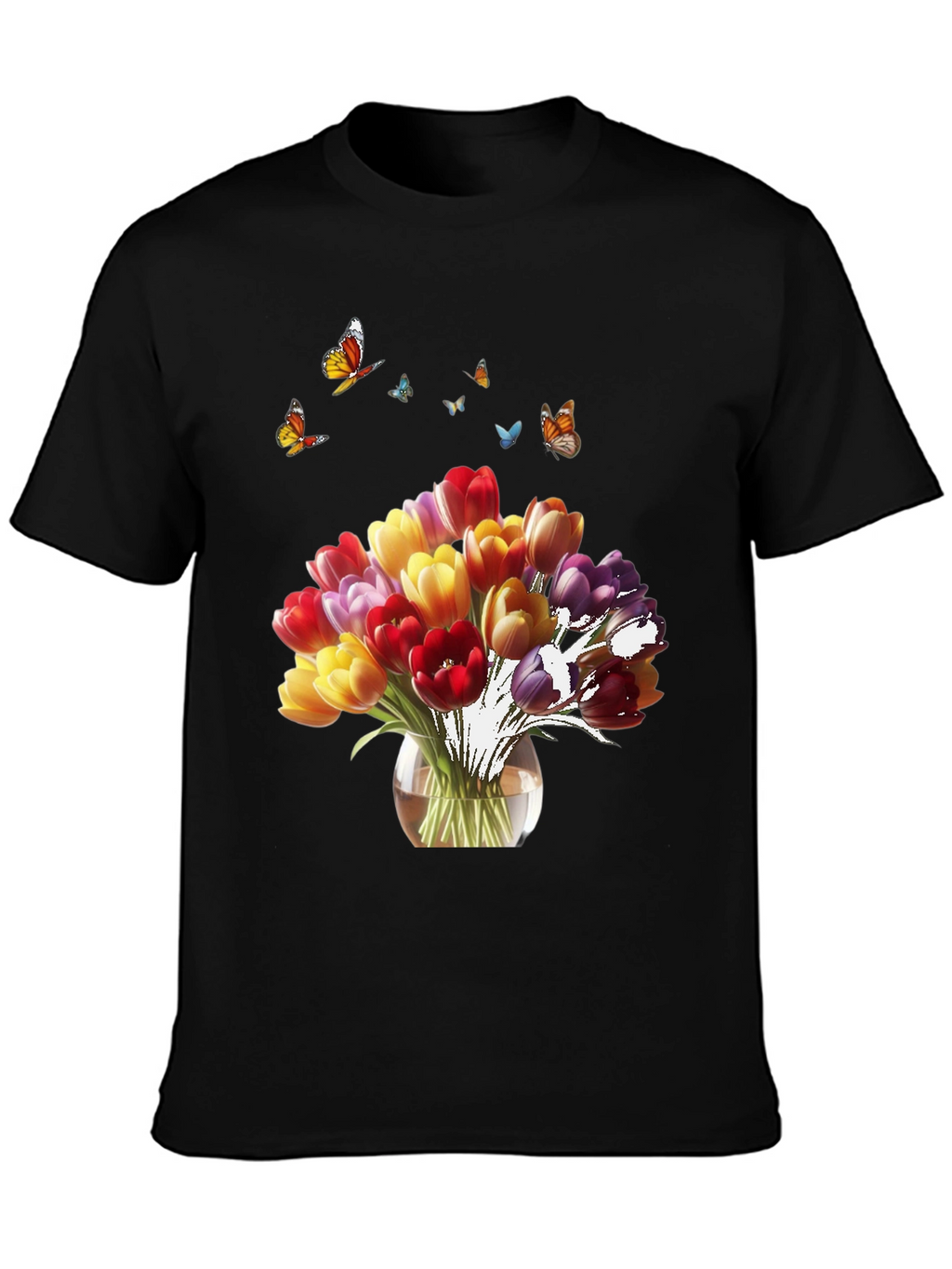 Floral Tulips & Butterflies T-Shirt