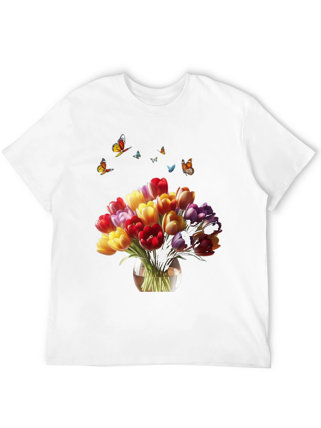 Floral Tulips & Butterflies T-Shirt