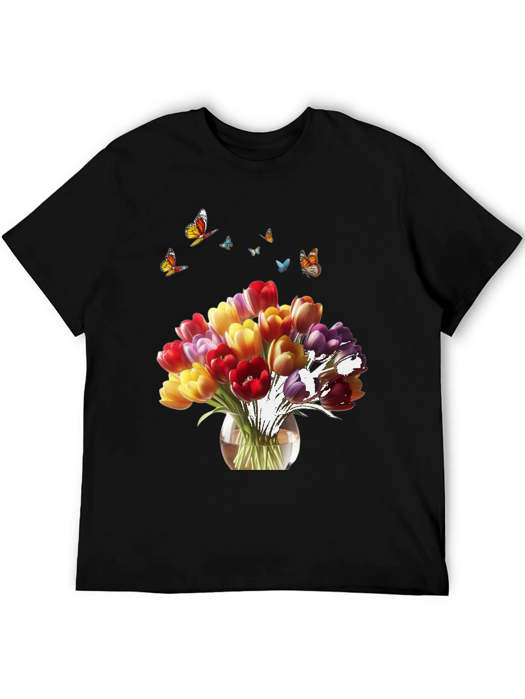Floral Tulips & Butterflies T-Shirt