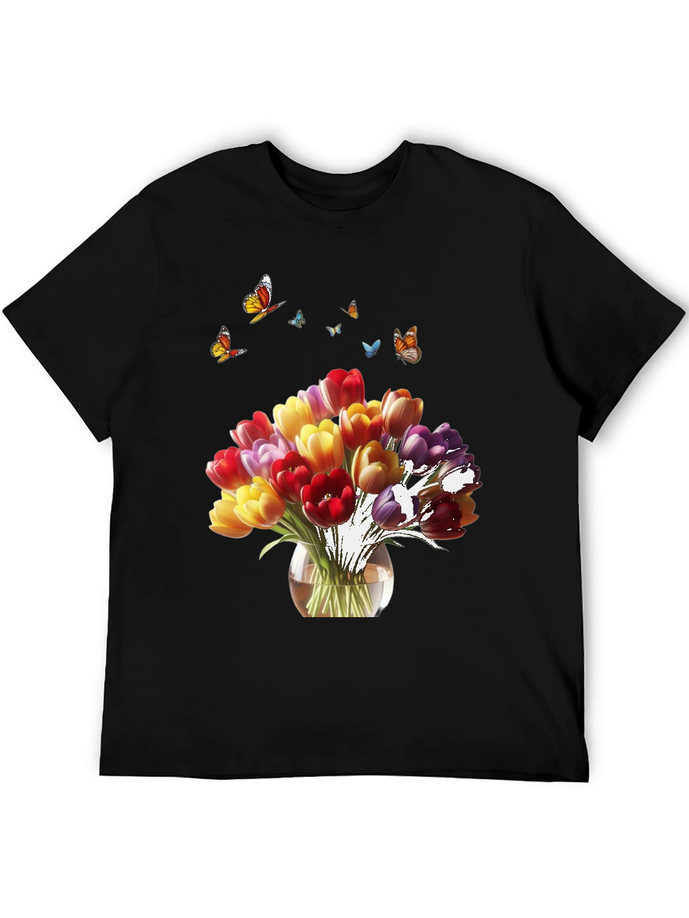 Floral Tulips & Butterflies T-Shirt