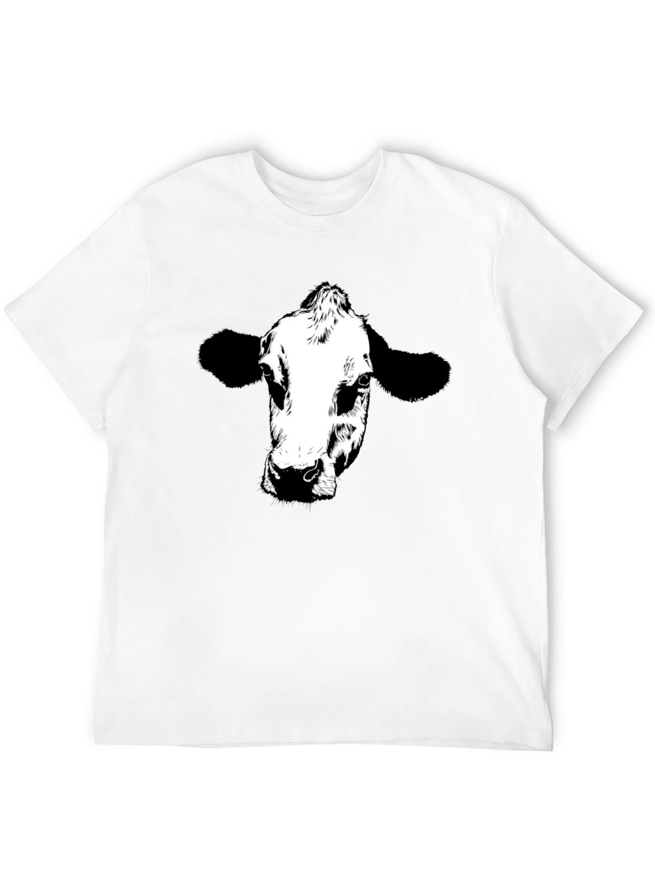 Cow Graphic Tee - Black Cotton T-Shirt
