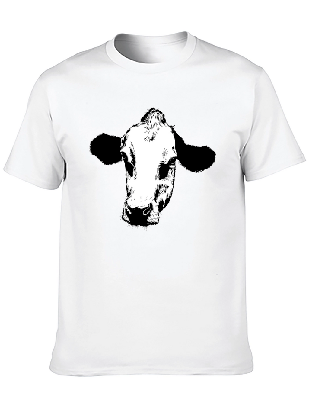 Cow Graphic Tee - Black Cotton T-Shirt