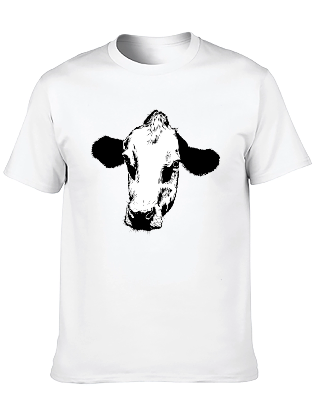 Cow Graphic Tee - Black Cotton T-Shirt