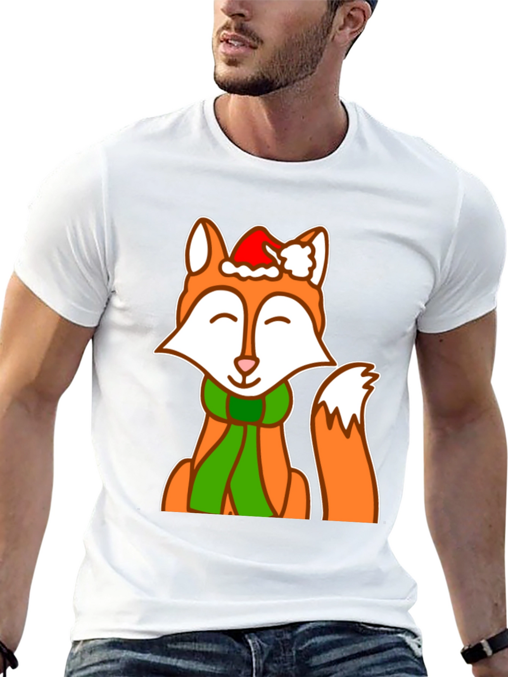 Festive Fox Graphic Tee - Holiday Cheer