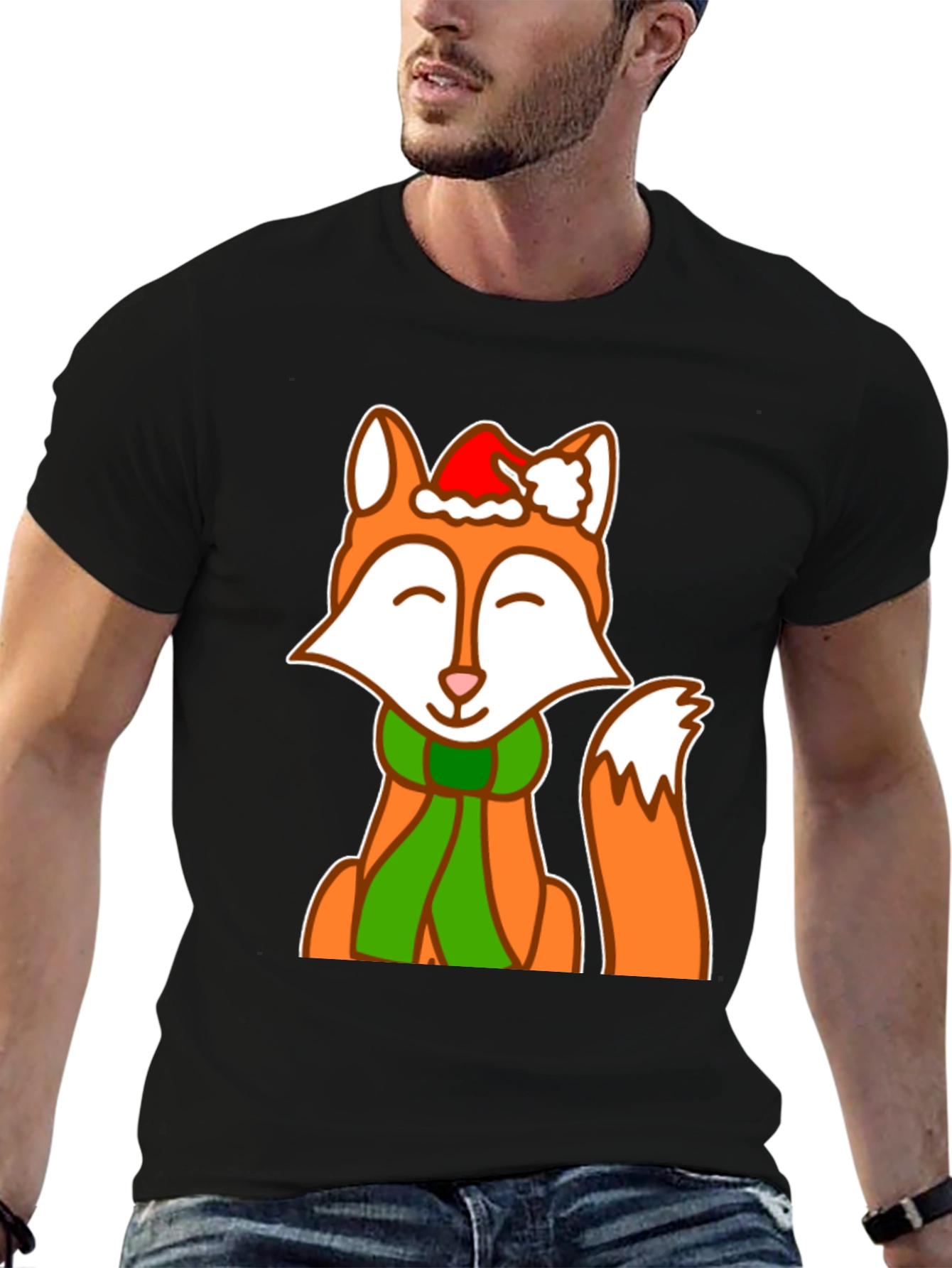Festive Fox Graphic Tee - Holiday Cheer