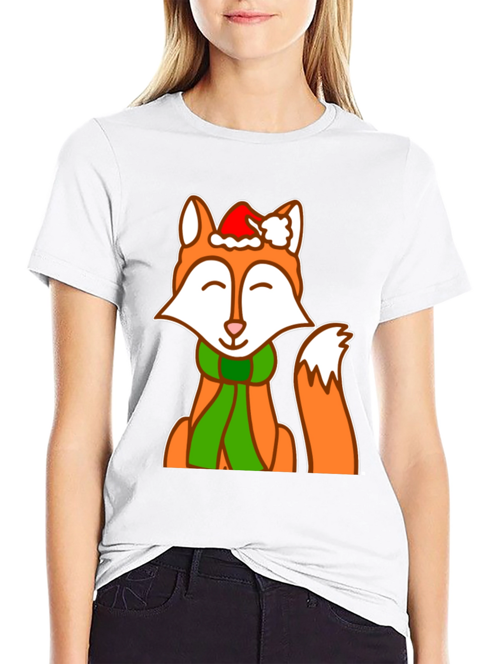 Festive Fox Graphic Tee - Holiday Cheer