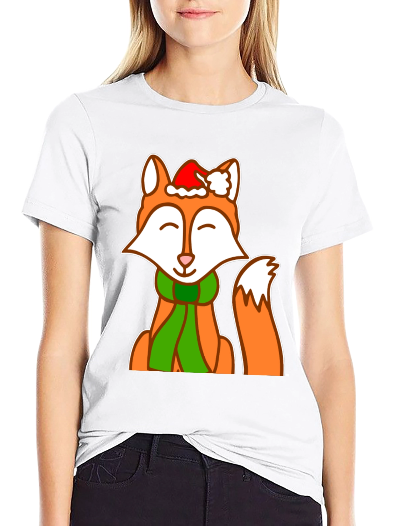 Festive Fox Graphic Tee - Holiday Cheer