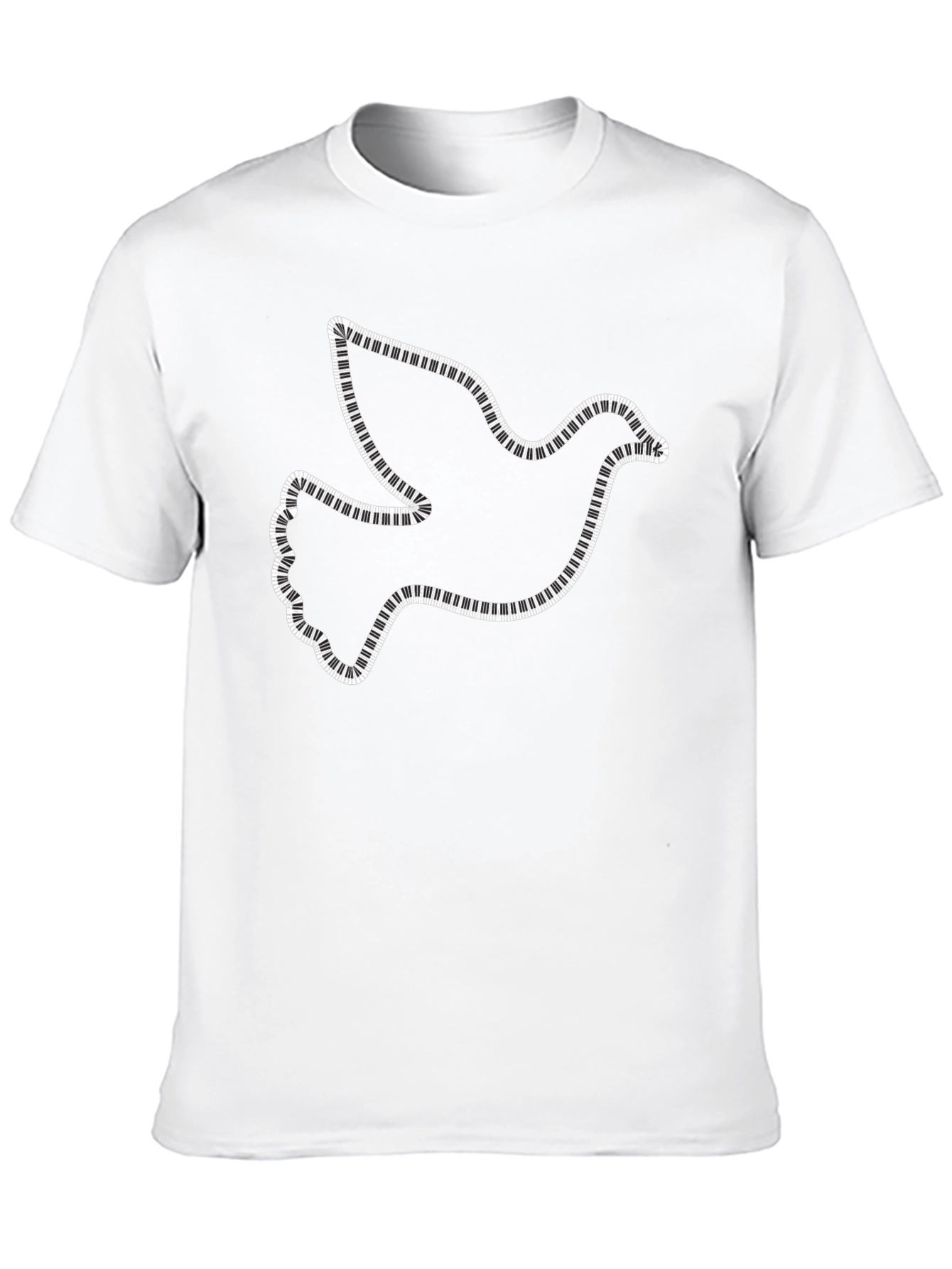 Dove Piano Keys Black T-Shirt