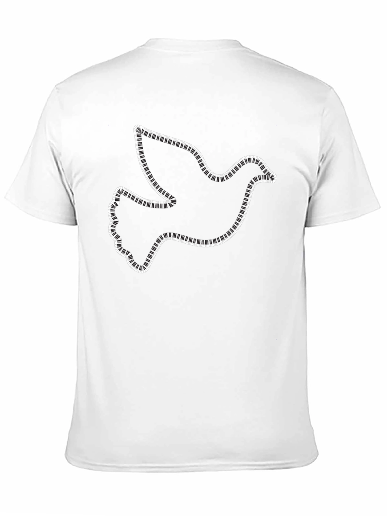 Dove Piano Keys Black T-Shirt