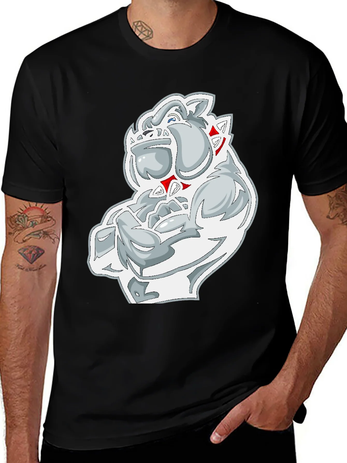 Bulldog Graphic Black T-Shirt